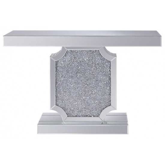 ACME Noralie Console Table, Mirrored & Faux Diamonds