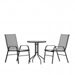 Flash Furniture Brazos 23.75" Round Gray Patio Set TLH-0701303C-GY-GG