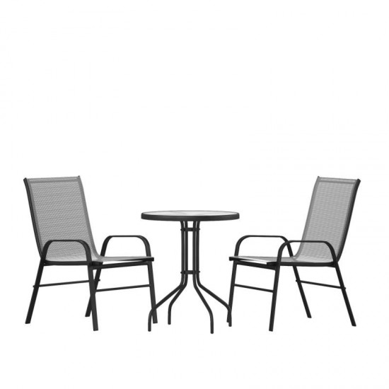 Flash Furniture Brazos 23.75" Round Gray Patio Set TLH-0701303C-GY-GG