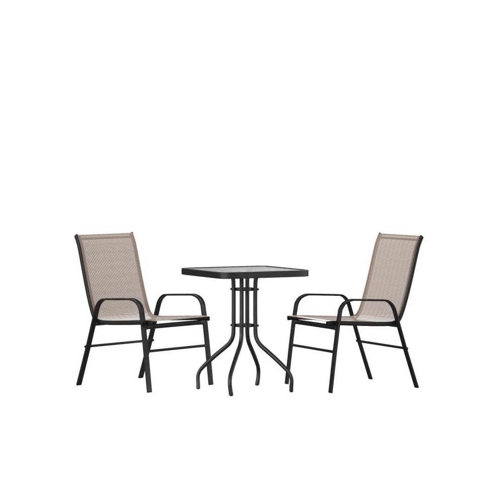 Flash Furniture Brazos 23.5" Round Brown Patio Set TLH-073A1303C-BN-GG Flash Furniture Brazos 23.5" Round Brown Patio Set TLH-073A1303C-BN-GG