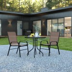 Flash Furniture Brazos 23.5" Round Brown Patio Set TLH-073A1303C-BN-GG