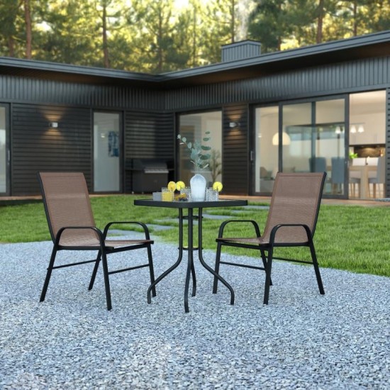 Flash Furniture Brazos 23.5" Round Brown Patio Set TLH-073A1303C-BN-GG