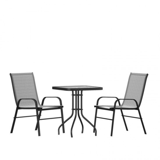 Flash Furniture Brazos 23.5" Round Gray Patio Set TLH-073A1303C-GY-GG