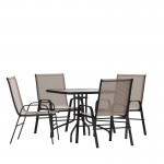 Flash Furniture Brazos 31.5" Square Brown Patio Set TLH-073A2303C-BN-GG