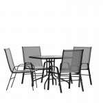 Flash Furniture Brazos 31.5" Square Gray Patio Set TLH-073A2303C-GY-GG