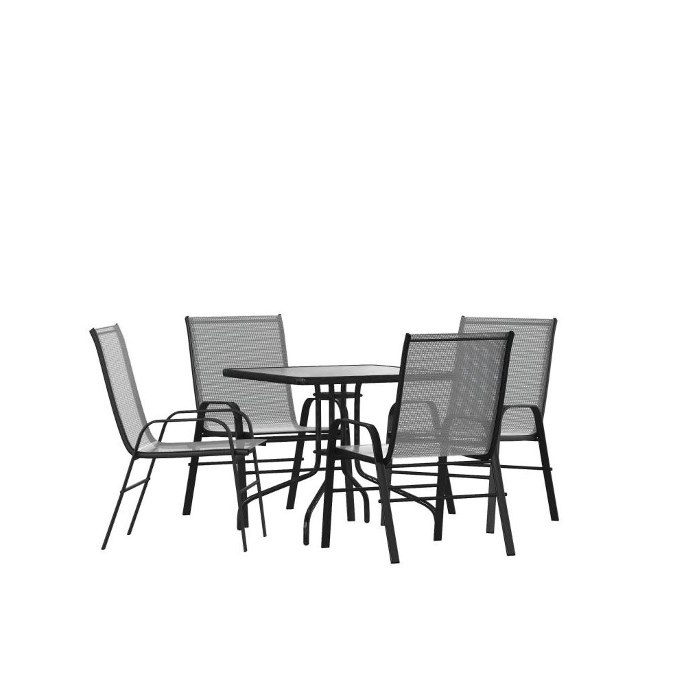 Flash Furniture Brazos 31.5" Square Gray Patio Set TLH-073A2303C-GY-GG