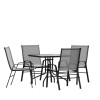 Flash Furniture Brazos 31.5" Square Gray Patio Set TLH-073A2303C-GY-GG