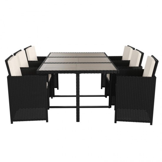 Flash Furniture Peregrine 7 PC Gray/Black Patio Set TW-3WBE00-GY-GG