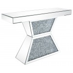 ACME Noralie Console Table, Mirrored & Faux Diamonds