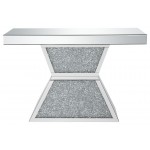 ACME Noralie Console Table, Mirrored & Faux Diamonds