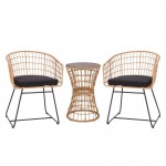 Flash Furniture Devon 3PC Natural Rattan Bistro Set TW-VN01516-NAT-GG