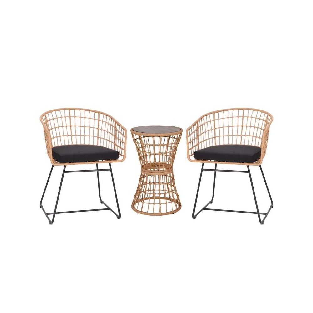 Flash Furniture Devon 3PC Natural Rattan Bistro Set TW-VN01516-NAT-GG