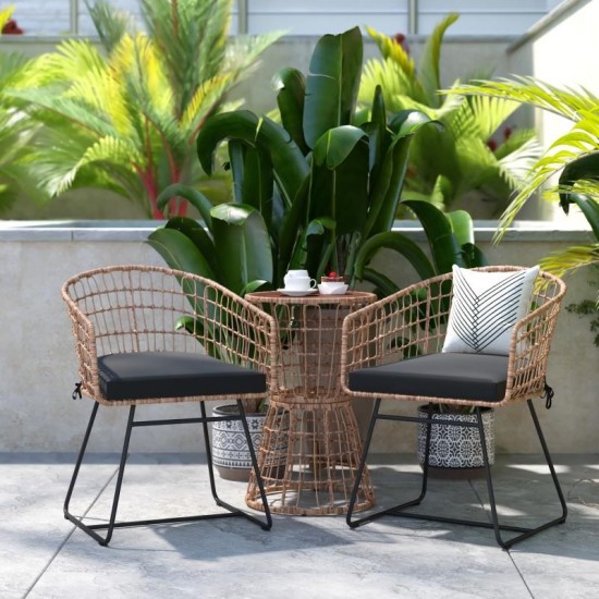 Flash Furniture Devon 3PC Natural Rattan Bistro Set TW-VN01516-NAT-GG