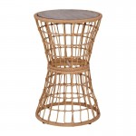 Flash Furniture Devon Natural Rattan Patio Table TW-VN015-16-NAT-GG