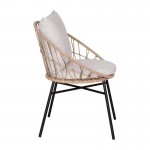 Flash Furniture Devon 3 PC Tan/Light Gray Rattan Set TW-VN017-18-TAN-GG