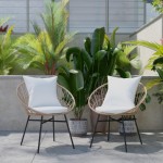 Flash Furniture Devon 2PK Tan Rope Chair-LGY Cushion TW-VN017-TAN-GG