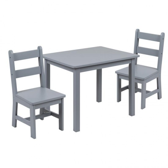 Flash Furniture Kyndl Kids Gray Table & 2 Chair Set TW-WTCS-1001-GRY-GG