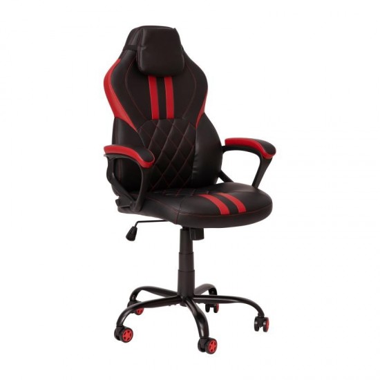 Flash Furniture Stone Black/Red Swivel Gaming Chair UL-A072-BK-GG