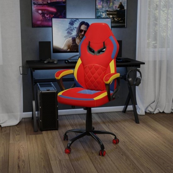 Flash Furniture Stone Red/Yellow Swivel Gaming Chair UL-A074-RD-GG