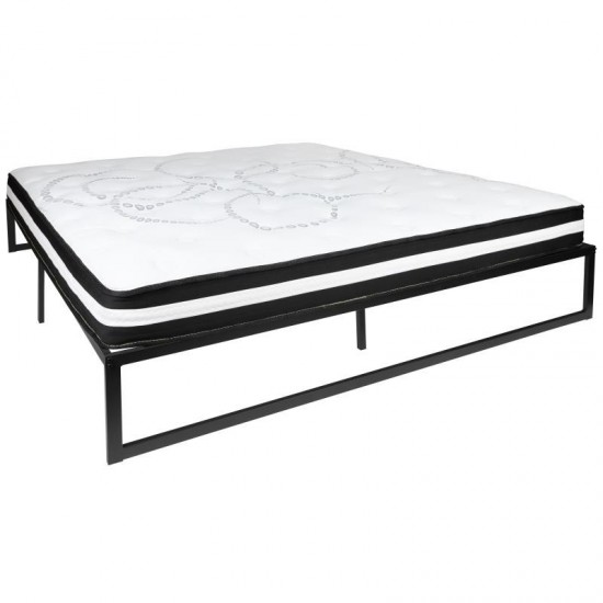 Flash Furniture Louis King Bed Frame & Mattress Set XU-BD10001-10PSM-K-GG