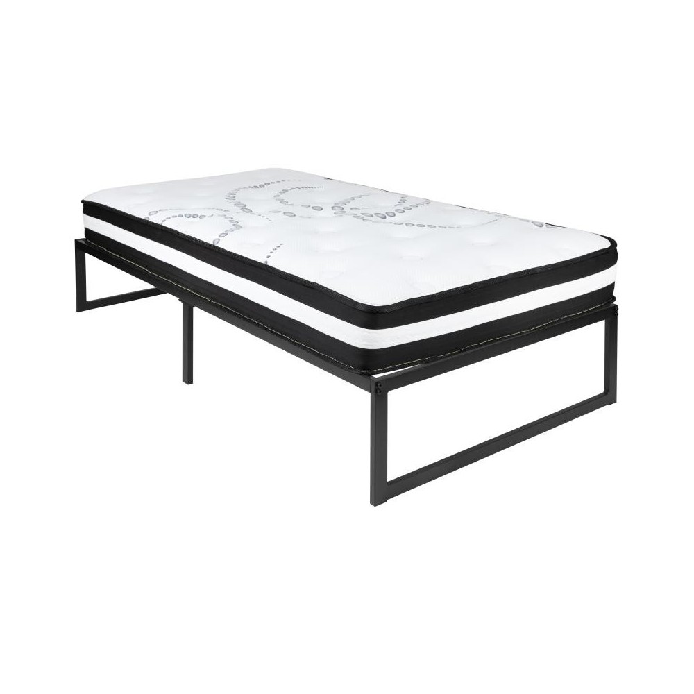 Flash Furniture Louis Twin Bed Frame & Mattress Set XU-BD10001-10PSM-T-GG