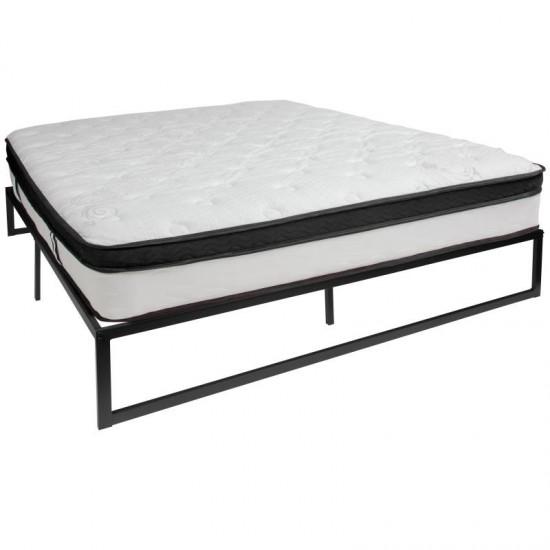 Flash Furniture Louis King Bed Frame & Mattress Set XU-BD10001-12MFM-K-GG