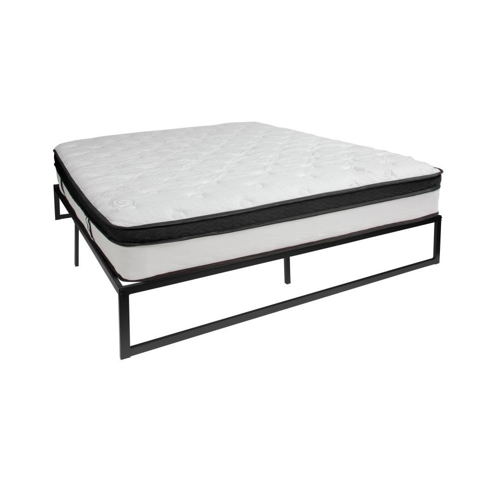 Flash Furniture Louis King Bed Frame & Mattress Set XU-BD10001-12MFM-K-GG