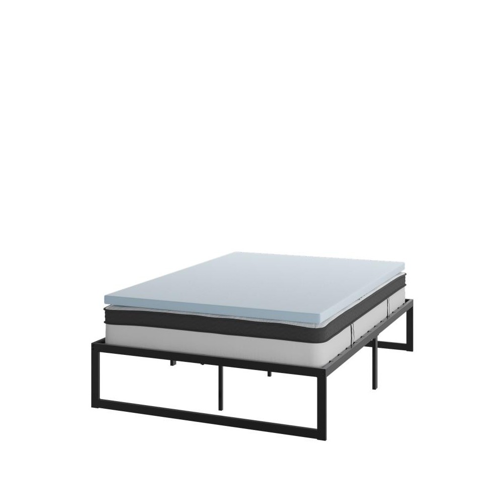 Flash Furniture Leo Mattress, Frame & Topper Set XU-BD10-10PSM2M35-F-GG