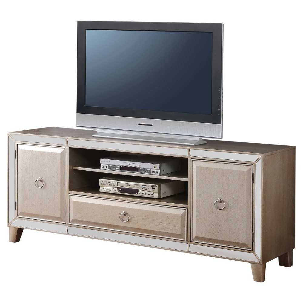 ACME Voeville TV Stand, Antique Silver ACME Voeville TV Stand, Antique Silver