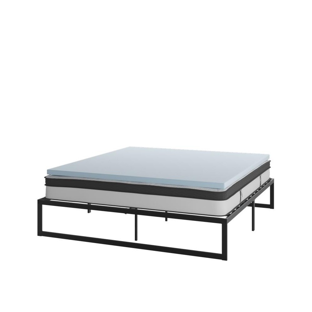 Flash Furniture Leo Mattress, Frame & Topper Set XU-BD10-10PSM3M35-K-GG