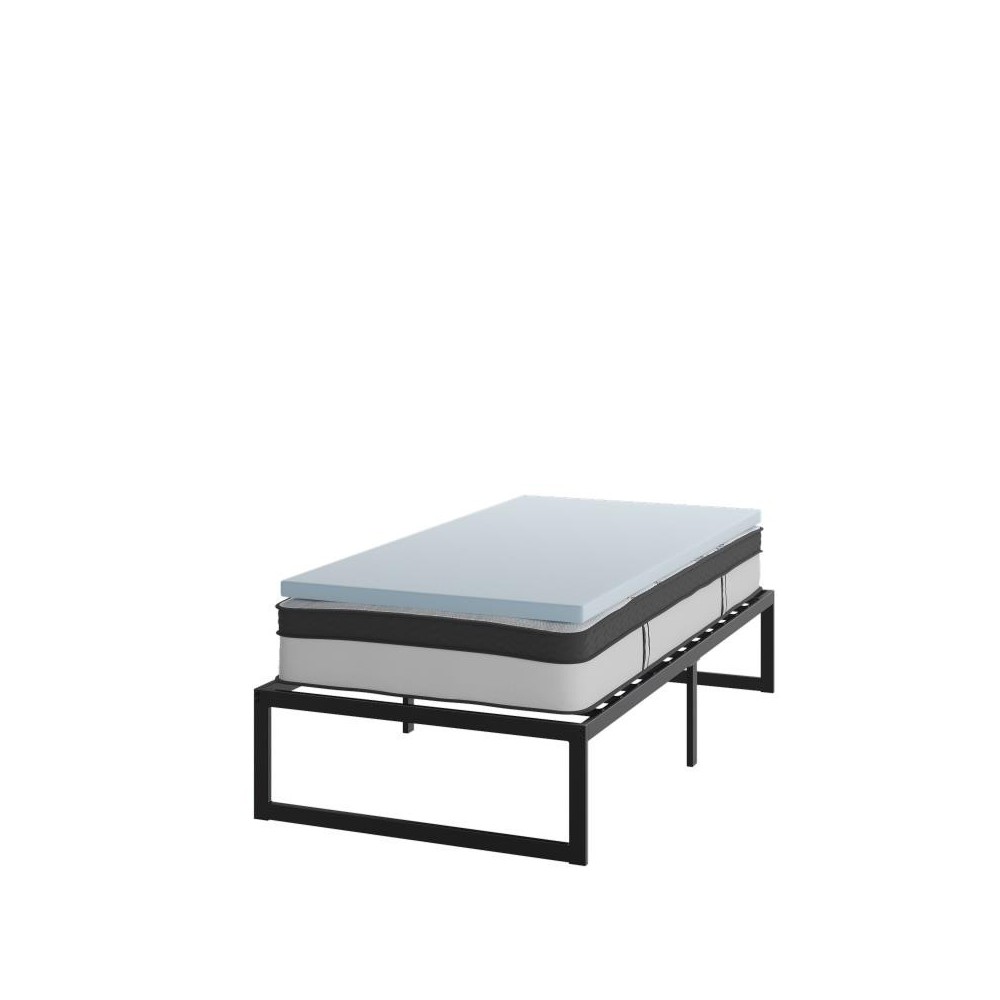 Flash Furniture Leo Mattress, Frame & Topper Set XU-BD10-10PSM3M35-T-GG