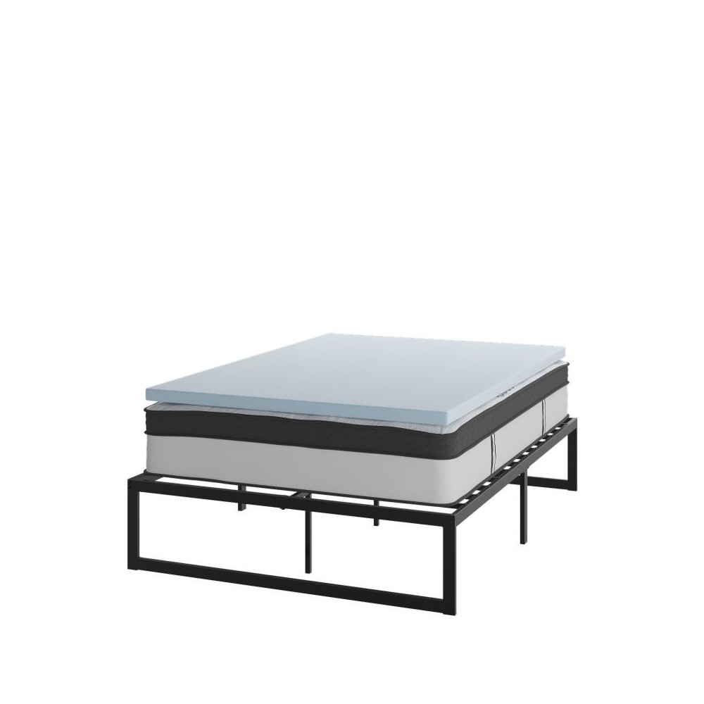 Flash Furniture Leo Mattress, Frame & Topper Set XU-BD10-12PSM2M35-F-GG