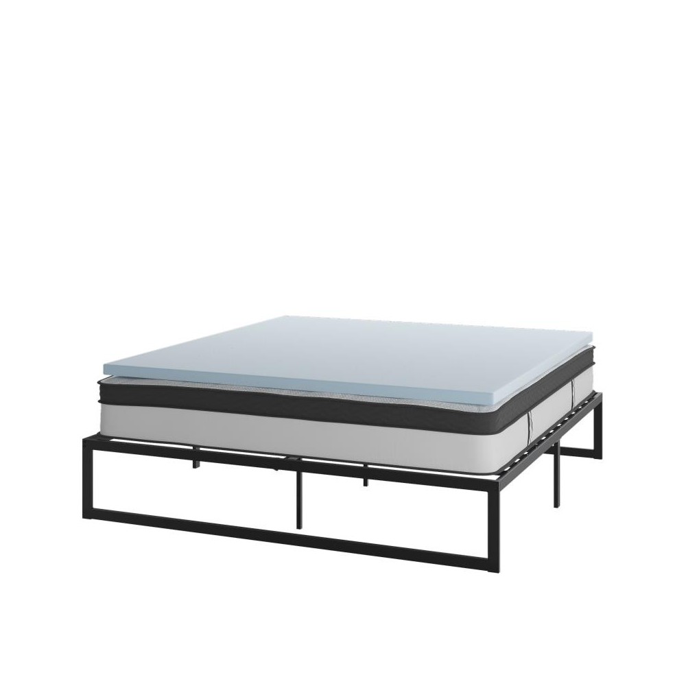 Flash Furniture Leo Mattress, Frame & Topper Set XU-BD10-12PSM2M35-K-GG