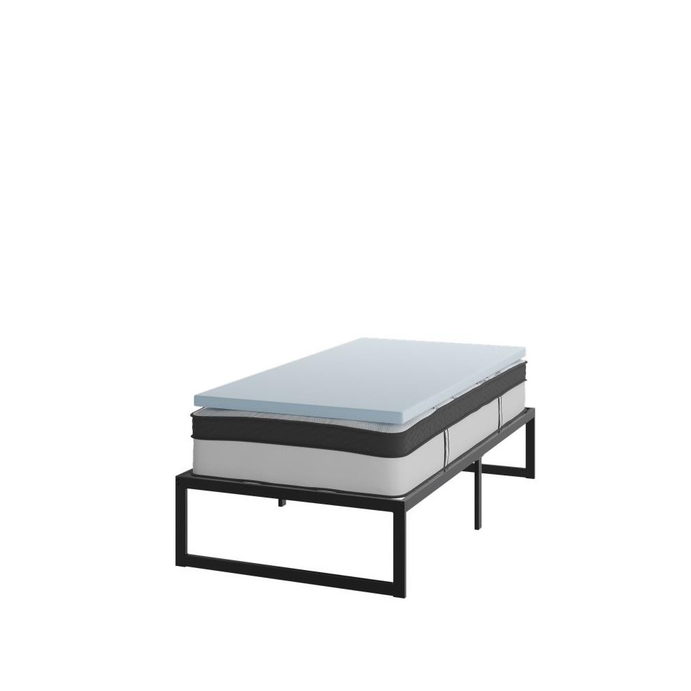 Flash Furniture Leo Mattress, Frame & Topper Set XU-BD10-12PSM2M35-T-GG