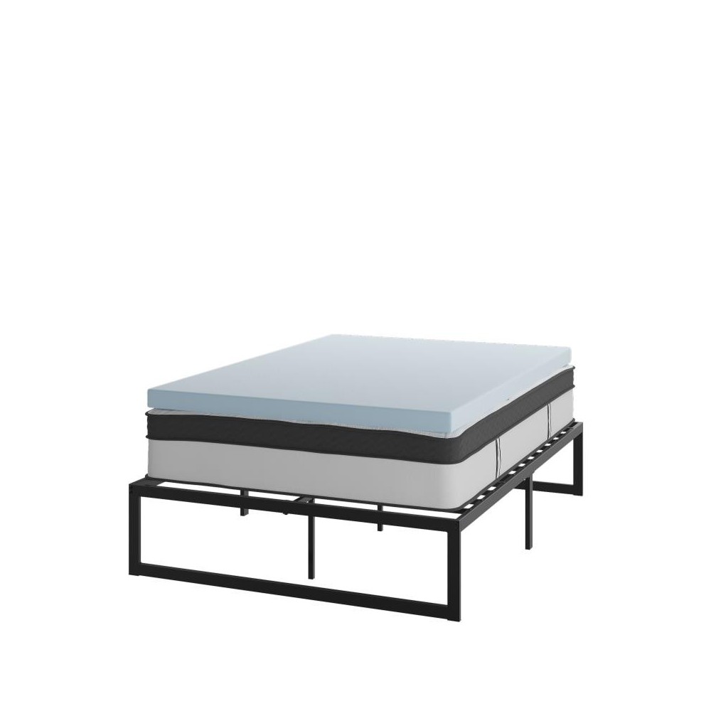 Flash Furniture Leo Mattress, Frame & Topper Set XU-BD10-12PSM3M35-F-GG