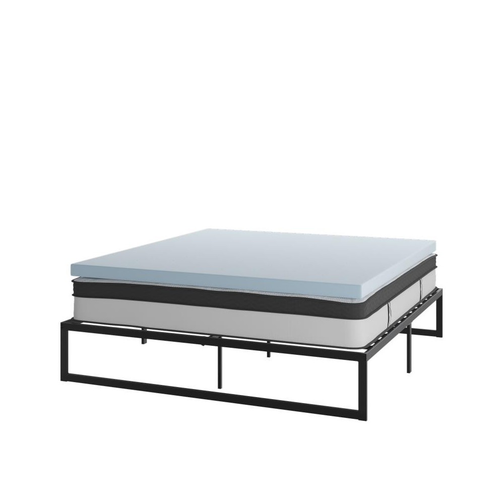 Flash Furniture Leo Mattress, Frame & Topper Set XU-BD10-12PSM3M35-K-GG