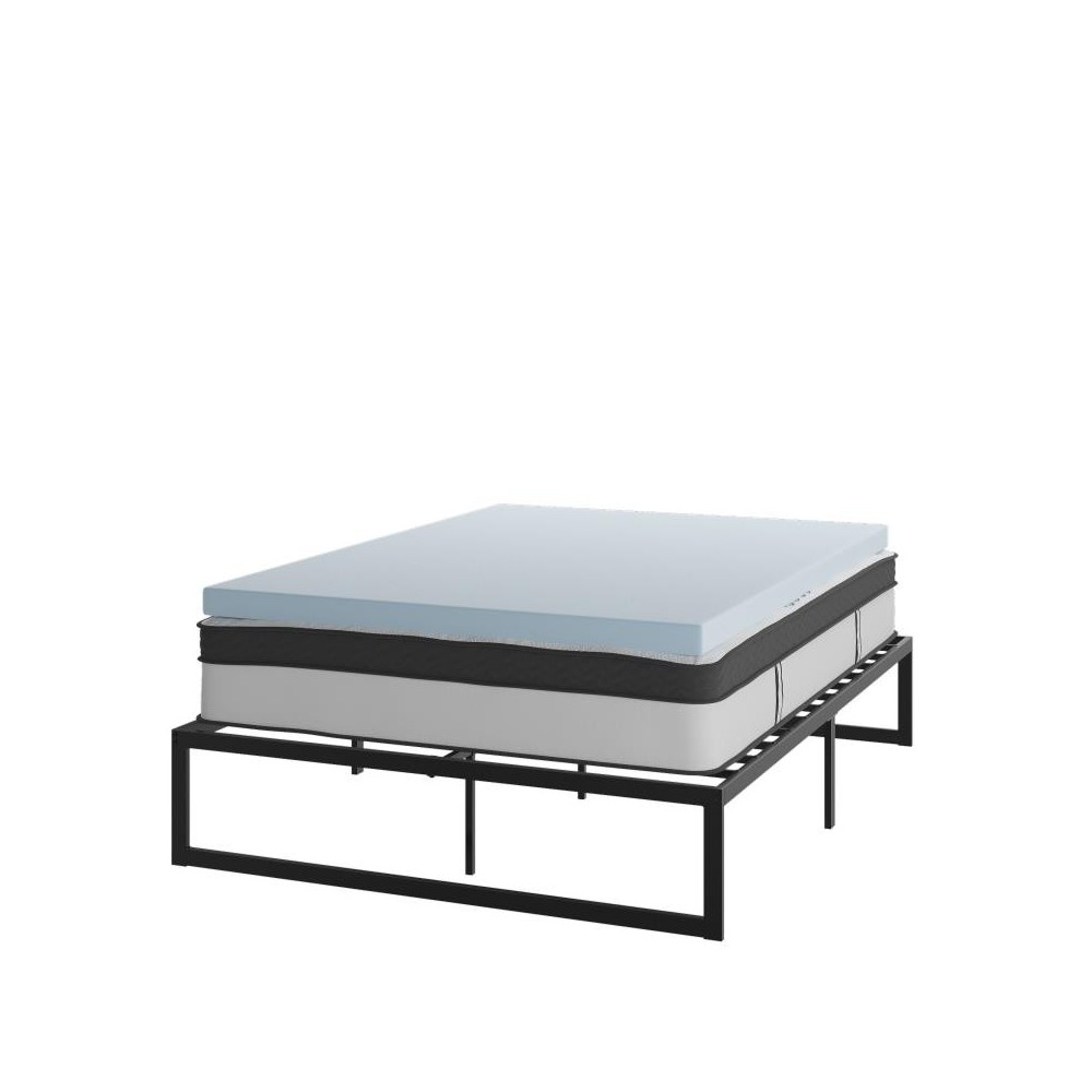 Flash Furniture Leo Mattress, Frame & Topper Set XU-BD10-12PSM3M35-Q-GG