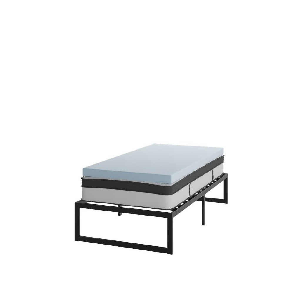 Flash Furniture Leo Mattress, Frame & Topper Set XU-BD10-12PSM3M35-T-GG