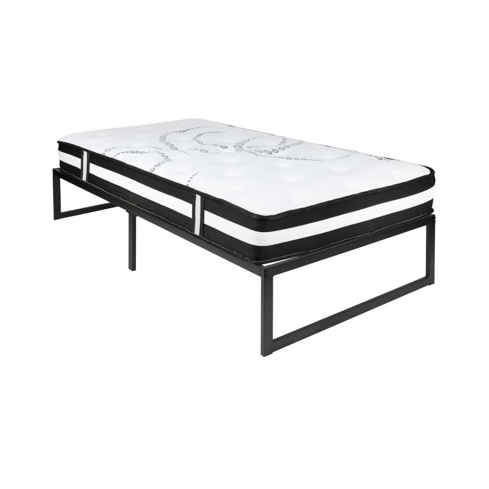 Flash Furniture Louis Twin Bed Frame & Mattress Set XU-BD10-12PSM-T-GG