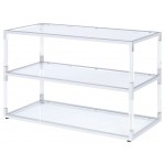 ACME Raegan TV Stand, Clear Acrylic, Chrome & Clear Glass