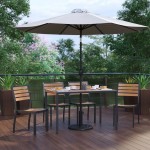 Flash Furniture Lark Faux Teak Patio Table & Chair XU-DG-304860364-UB19BGY-GG