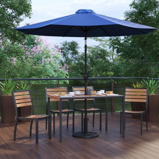 Flash Furniture Lark Faux Teak Patio Table & Chair XU-DG-304860364-UB19BNV-GG