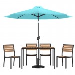 Flash Furniture Lark Faux Teak Patio Table & Chair XU-DG-304860364-UB19BTL-GG