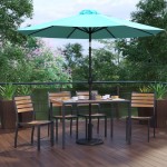 Flash Furniture Lark Faux Teak Patio Table & Chair XU-DG-304860364-UB19BTL-GG