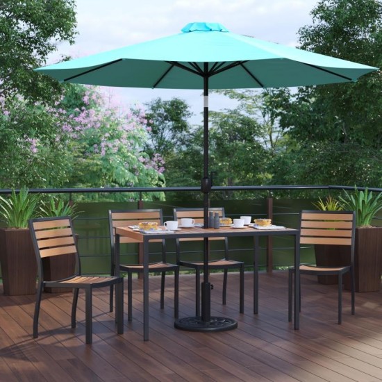 Flash Furniture Lark Faux Teak Patio Table & Chair XU-DG-304860364-UB19BTL-GG