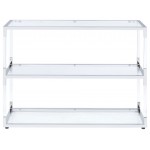 ACME Raegan TV Stand, Clear Acrylic, Chrome & Clear Glass