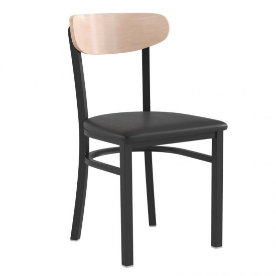 Flash Furniture Wright Black Vinyl/Wood Back Chair XU-DG6V5BV-NAT-GG