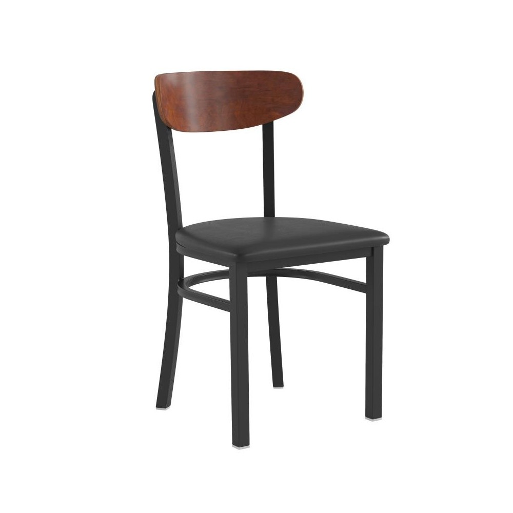 Flash Furniture Wright Black Vinyl/Wood Back Chair XU-DG6V5BV-WAL-GG