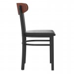 Flash Furniture Wright Black Vinyl/Wood Back Chair XU-DG6V5BV-WAL-GG