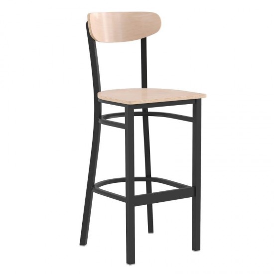 Flash Furniture Wright Natural Metal & Wood Barstool XU-DG6V6B-NAT-GG